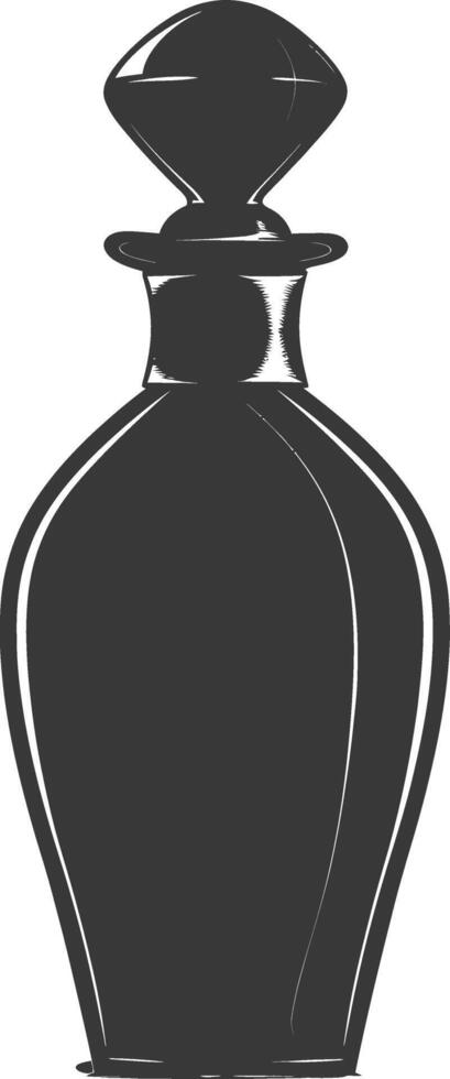 Silhouette perfume bottle black color only vector