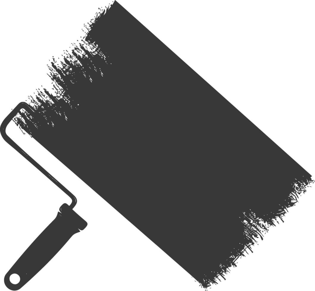 Silhouette paint roller black color only vector