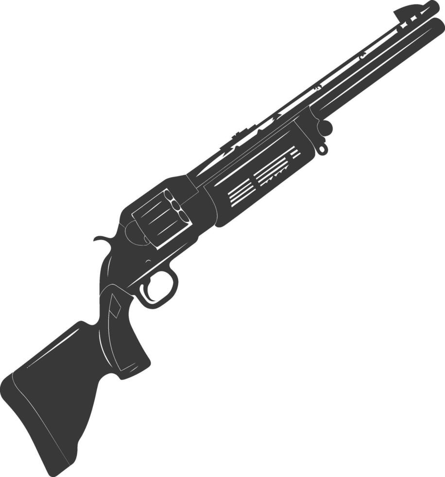 Silhouette shotgun gun military weapon black color only vector