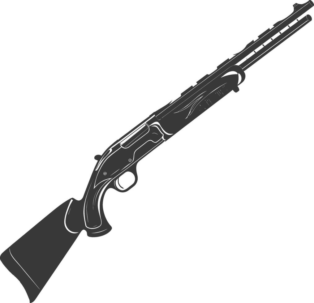 Silhouette shotgun gun military weapon black color only vector