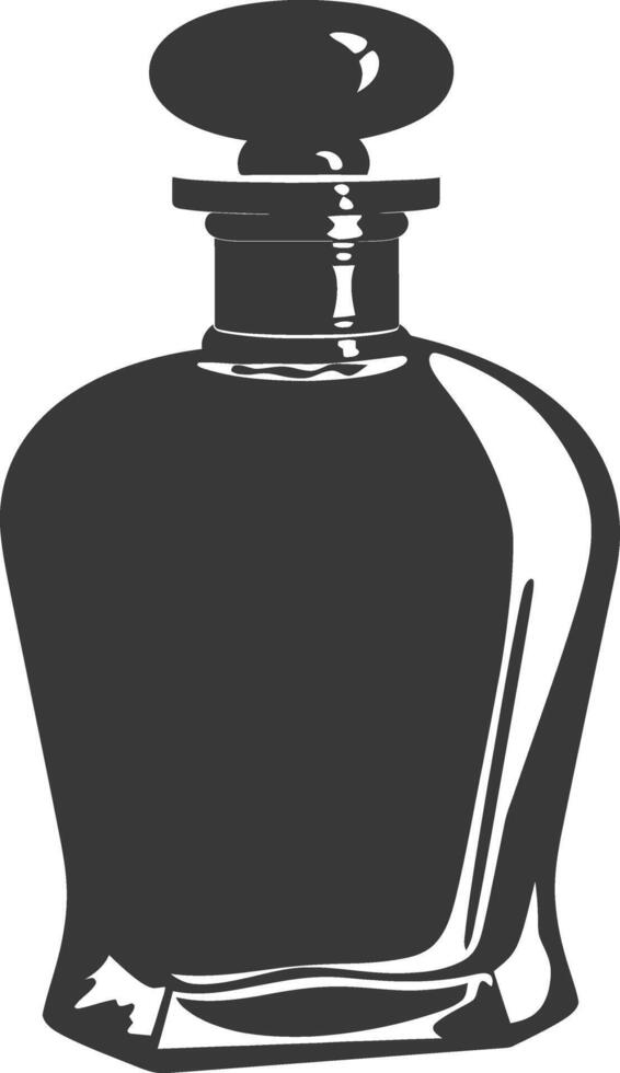 Silhouette perfume bottle black color only vector