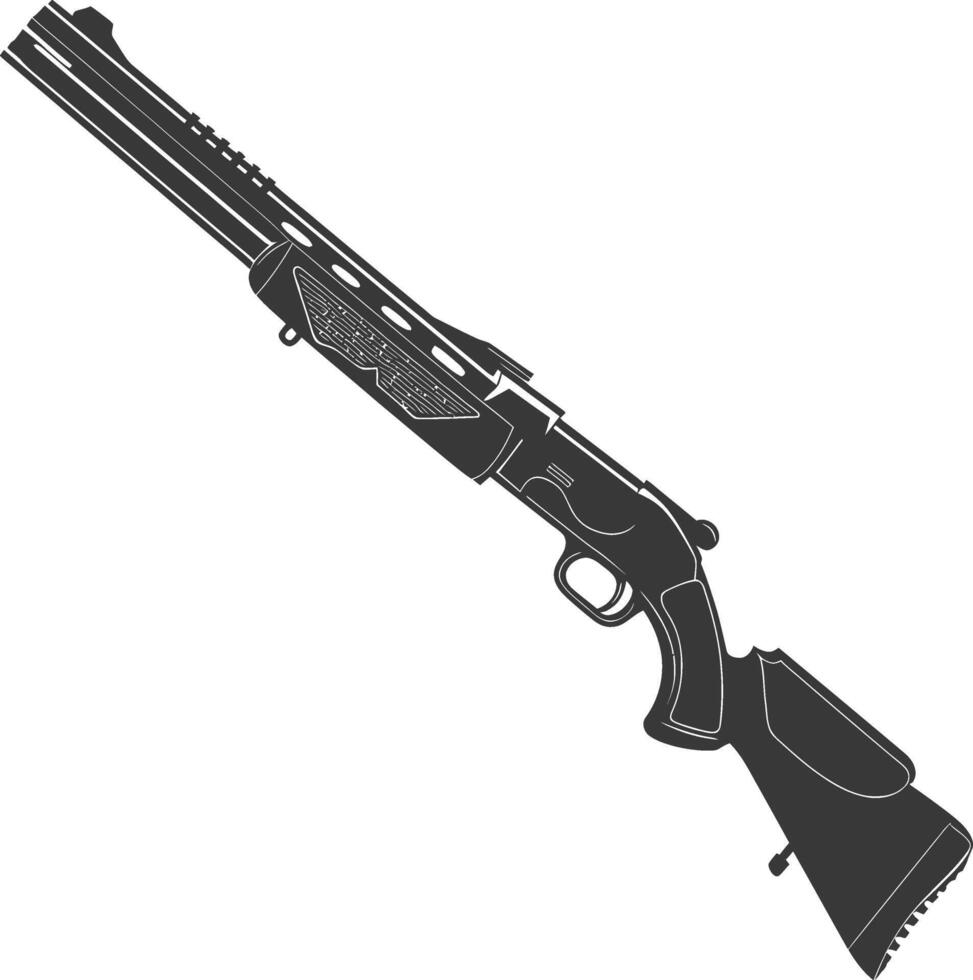 Silhouette shotgun gun military weapon black color only vector