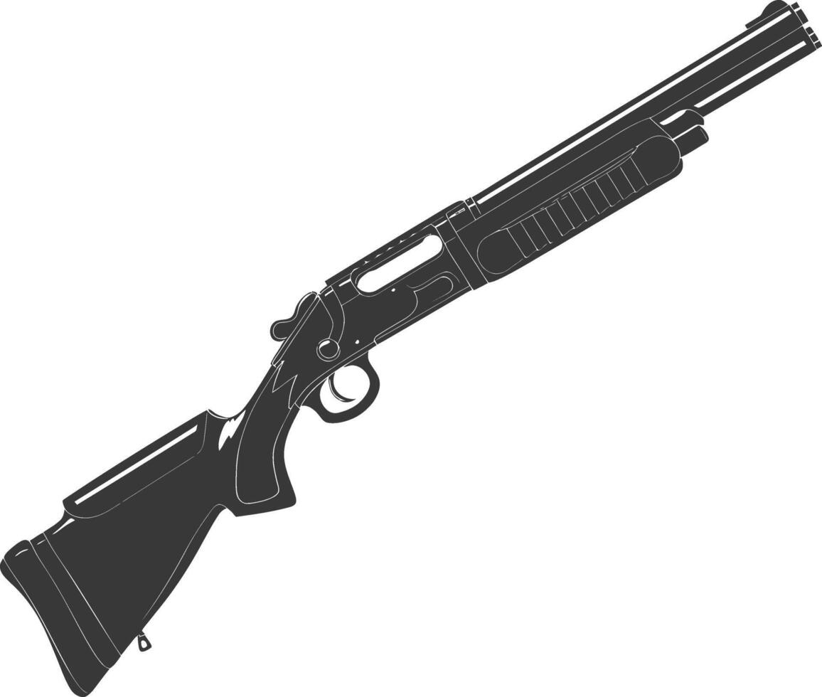 Silhouette shotgun gun military weapon black color only vector