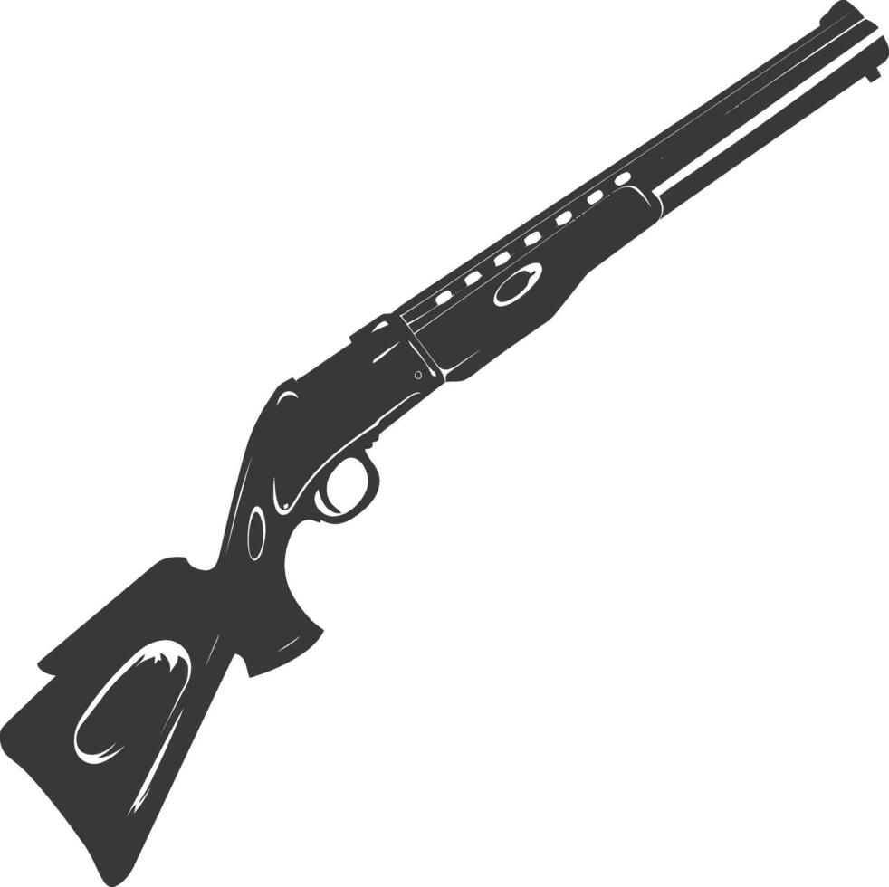 Silhouette shotgun gun military weapon black color only vector