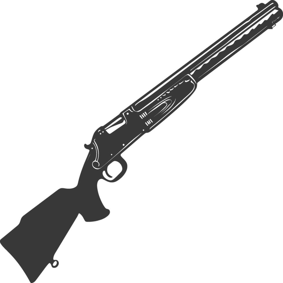 Silhouette shotgun gun military weapon black color only vector