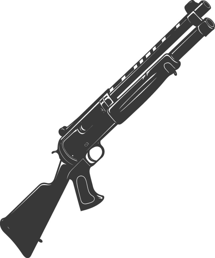 Silhouette shotgun gun military weapon black color only vector