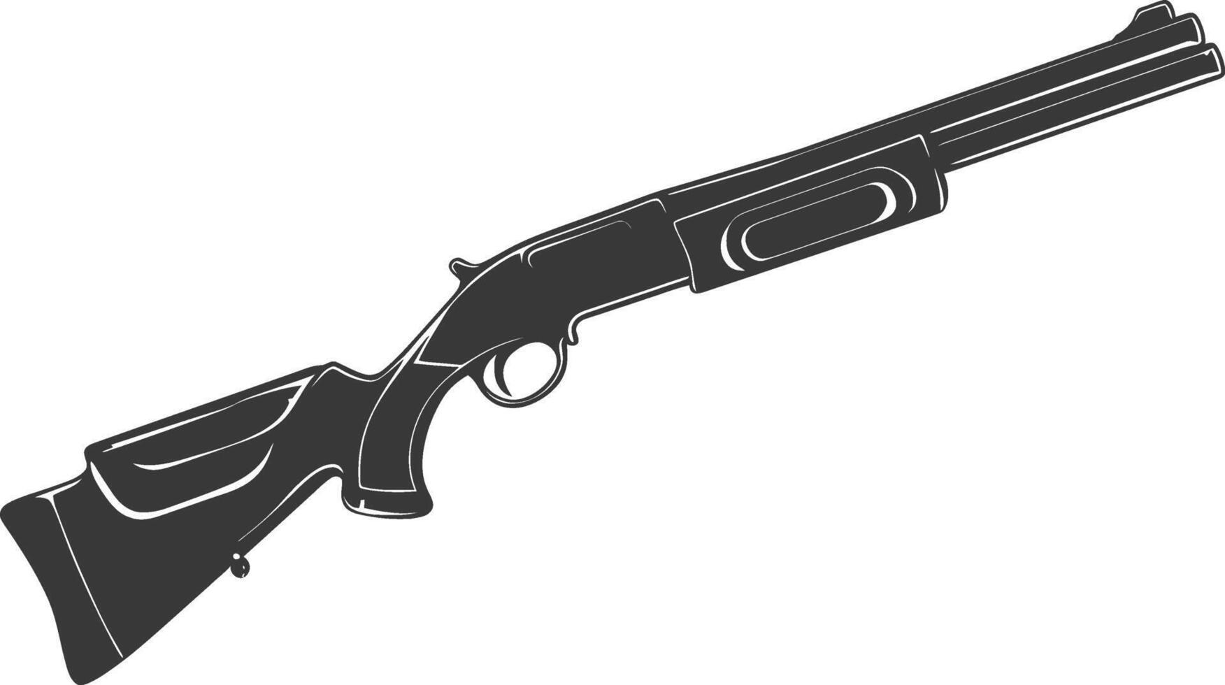 Silhouette shotgun gun military weapon black color only vector