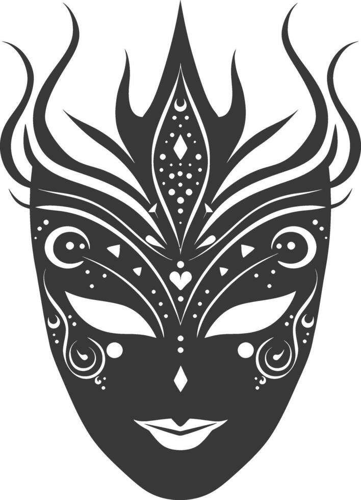 Silhouette theatrical mask black color only vector