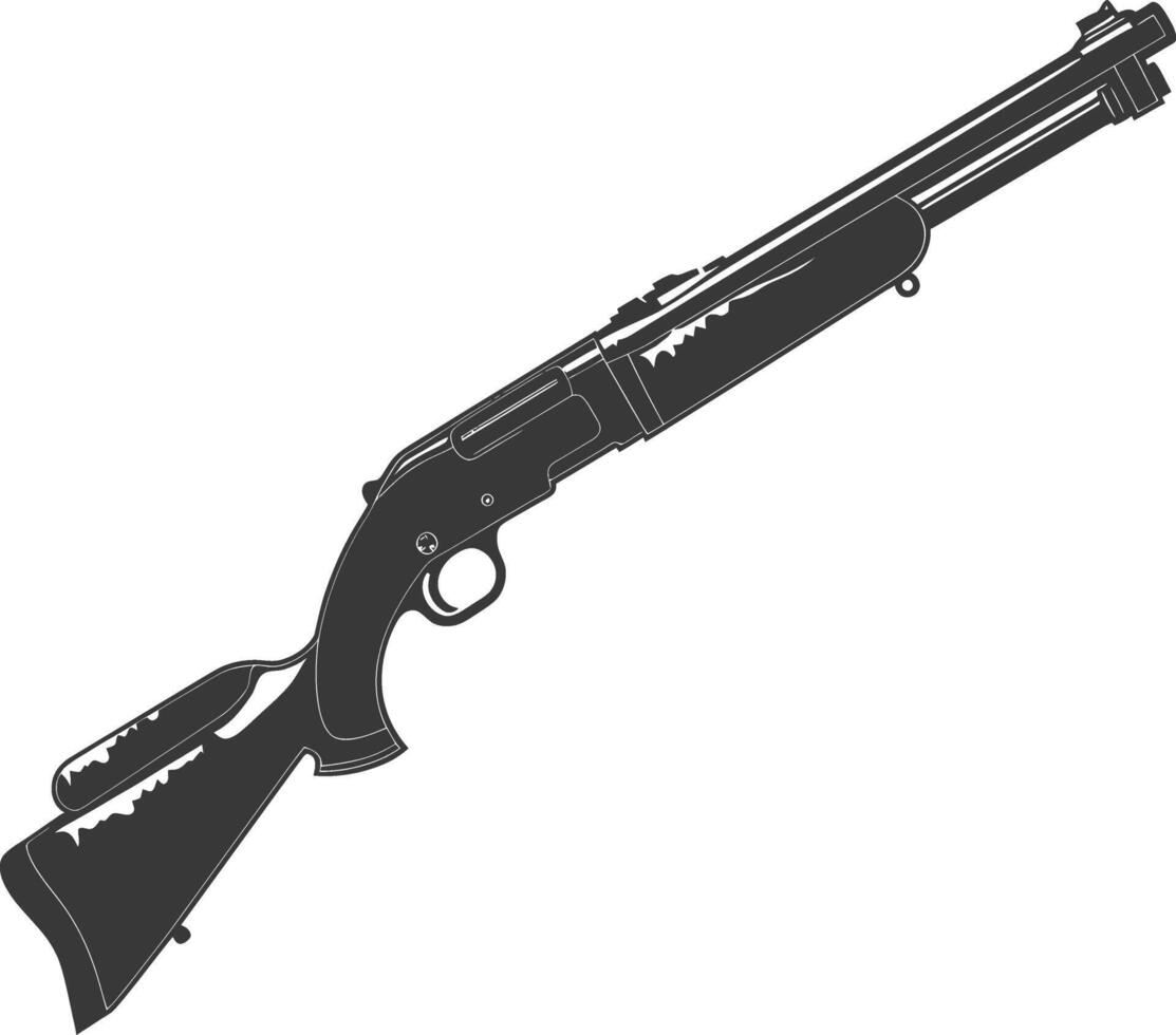 Silhouette shotgun gun military weapon black color only vector
