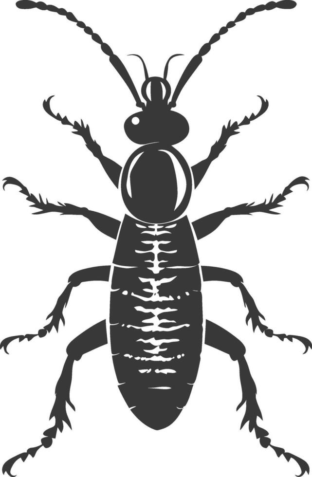 Silhouette termite animal black color only vector