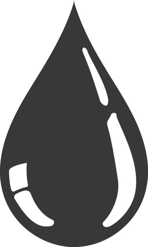 Silhouette water droplet black color only vector