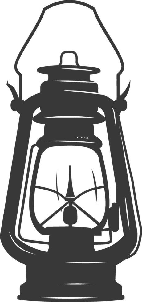 Silhouette Vintage lantern pendant lamp industrial style black color only vector