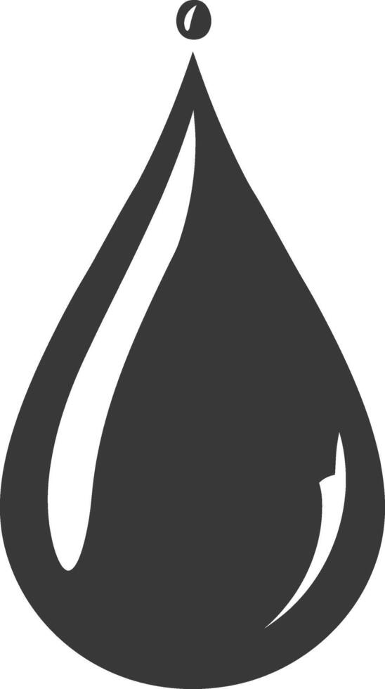 Silhouette water droplet black color only vector
