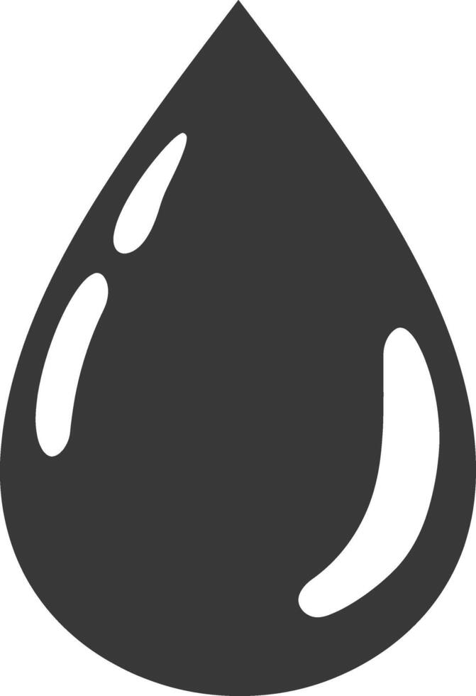Silhouette water droplet black color only vector