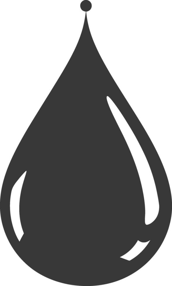 Silhouette water droplet black color only vector