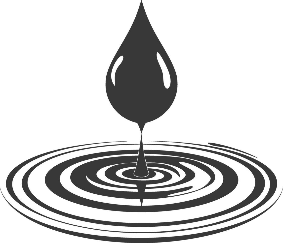 Silhouette water droplet black color only vector