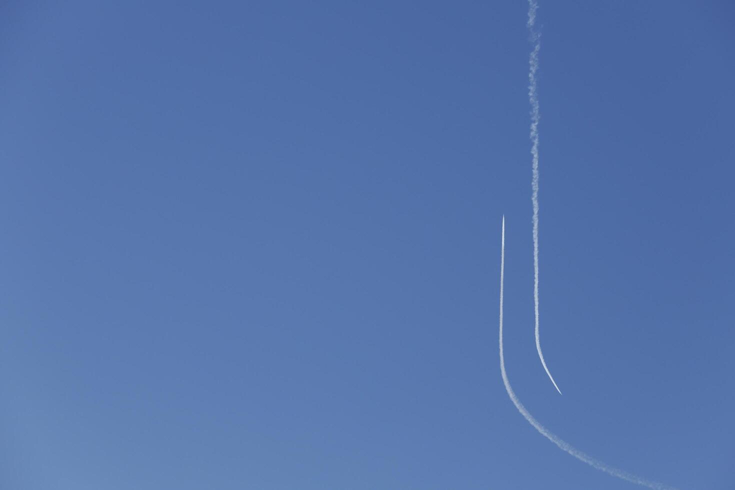 airplane stripes in the air photo