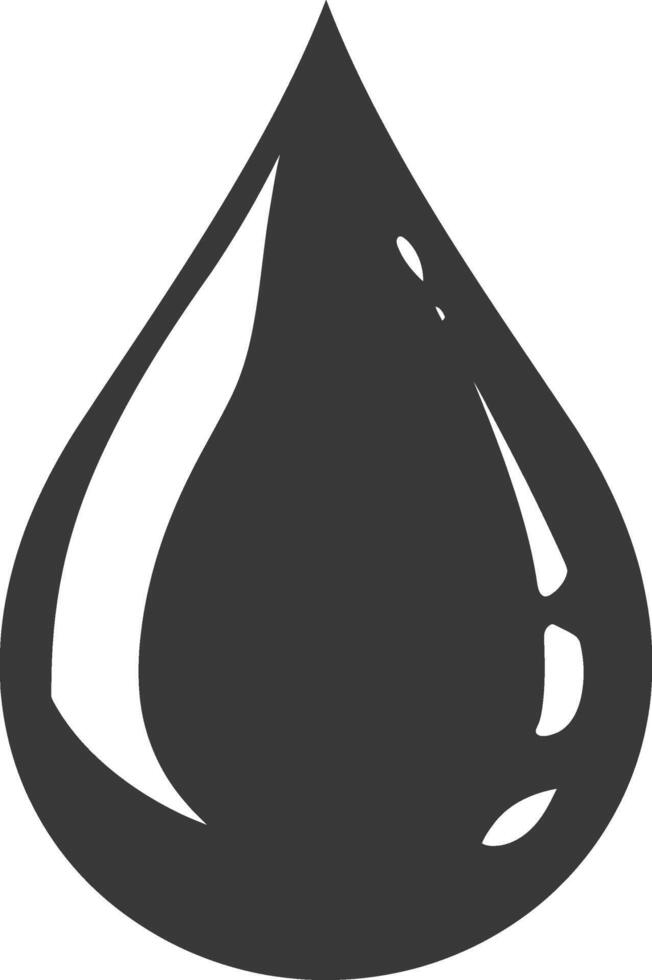 Silhouette water droplet black color only vector