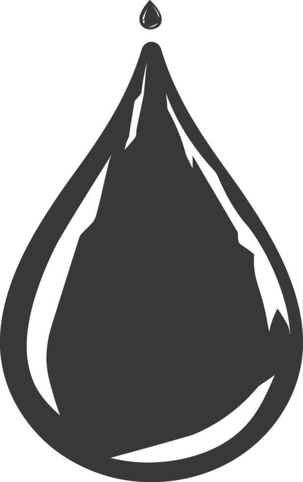 Silhouette water droplet black color only vector