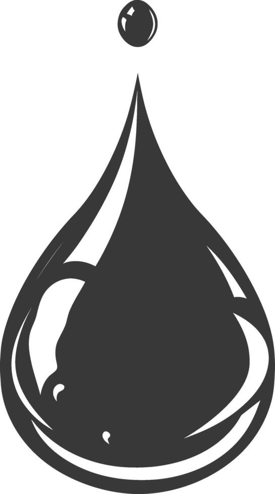 Silhouette water droplet black color only vector