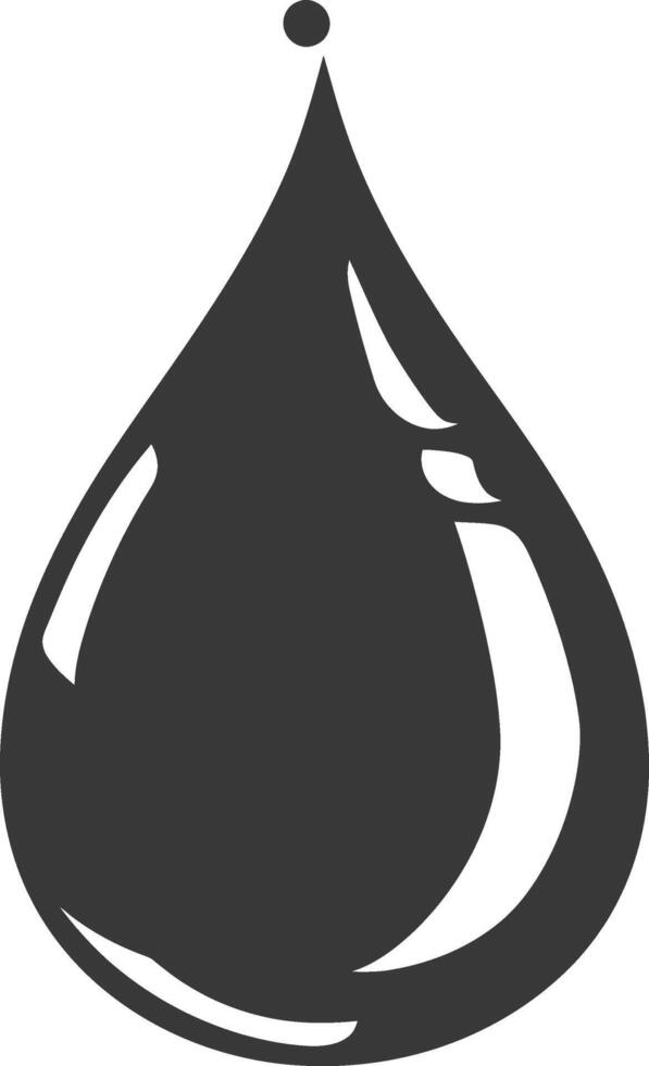 Silhouette water droplet black color only vector