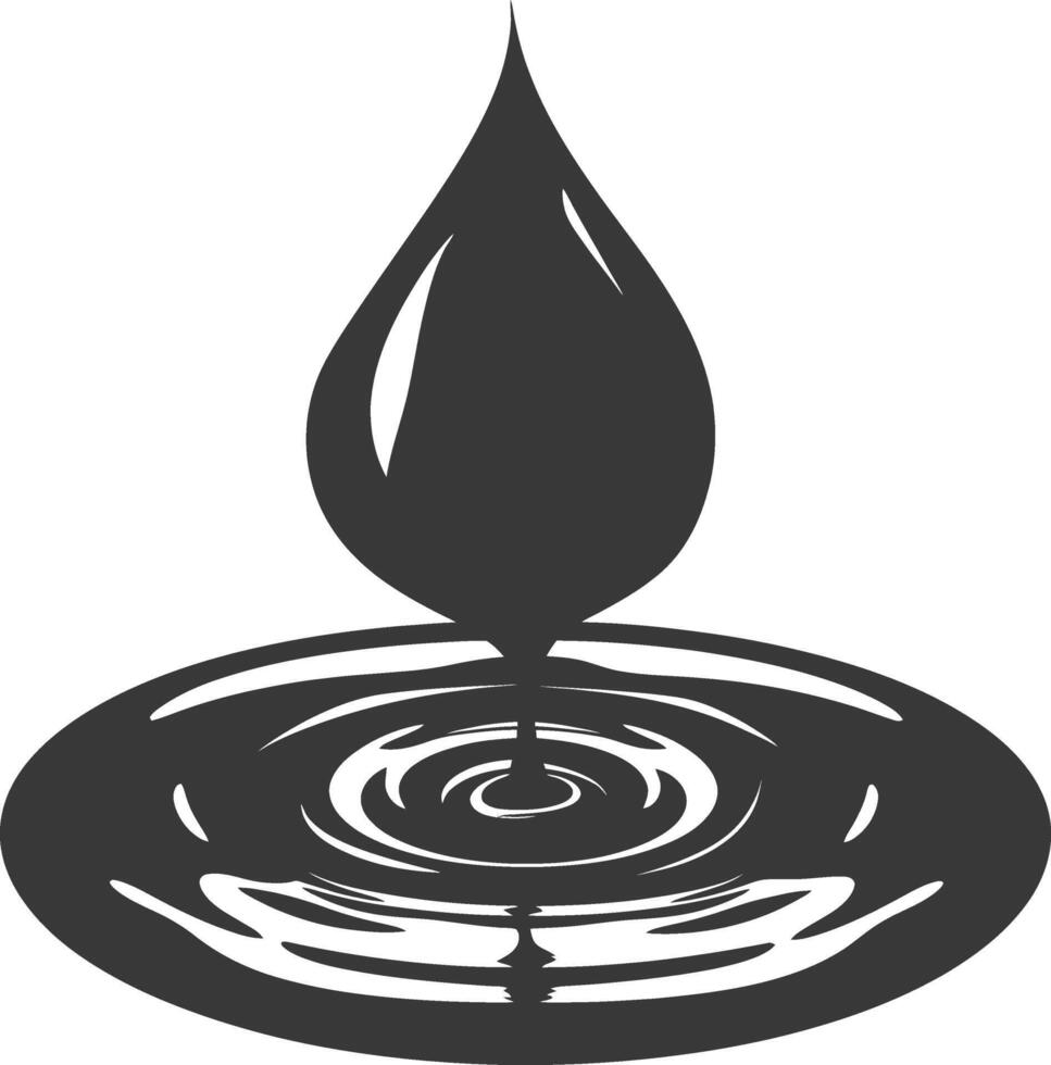 Silhouette water droplet black color only vector