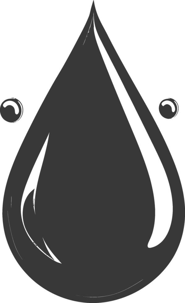 Silhouette water droplet black color only vector