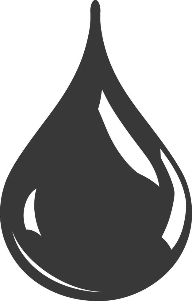 Silhouette water droplet black color only vector