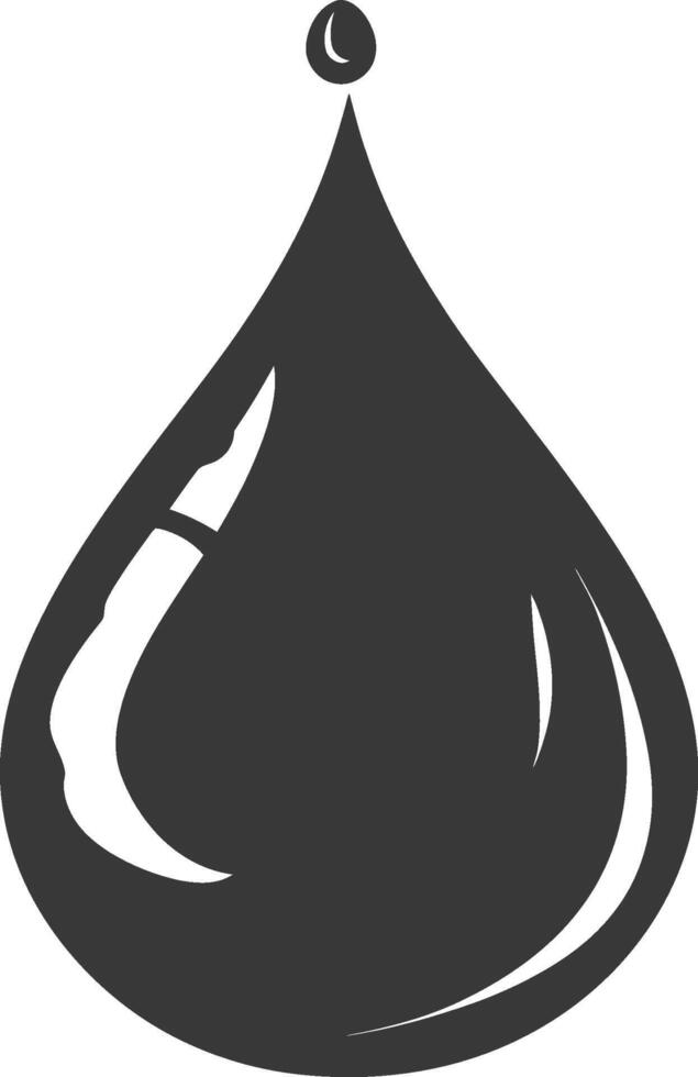 Silhouette water droplet black color only vector