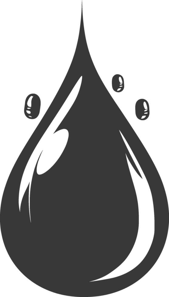 Silhouette water droplet black color only vector