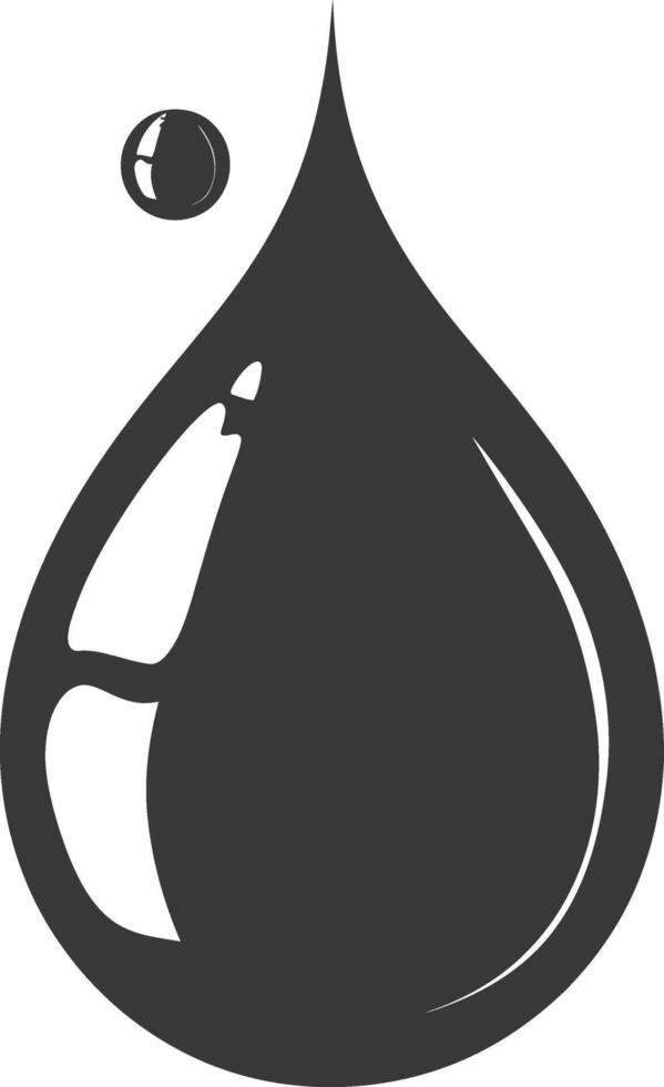 Silhouette water droplet black color only vector