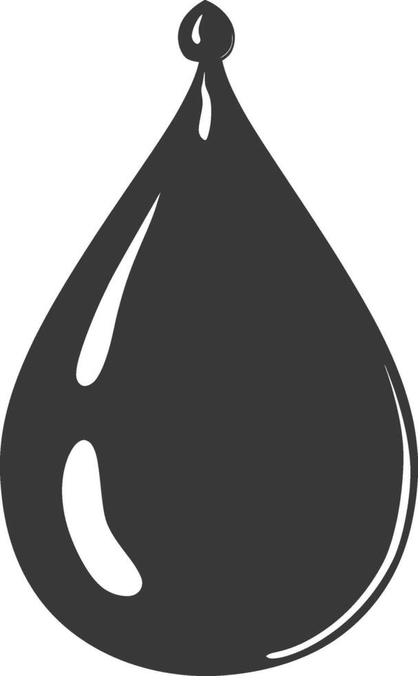 Silhouette water droplet black color only vector