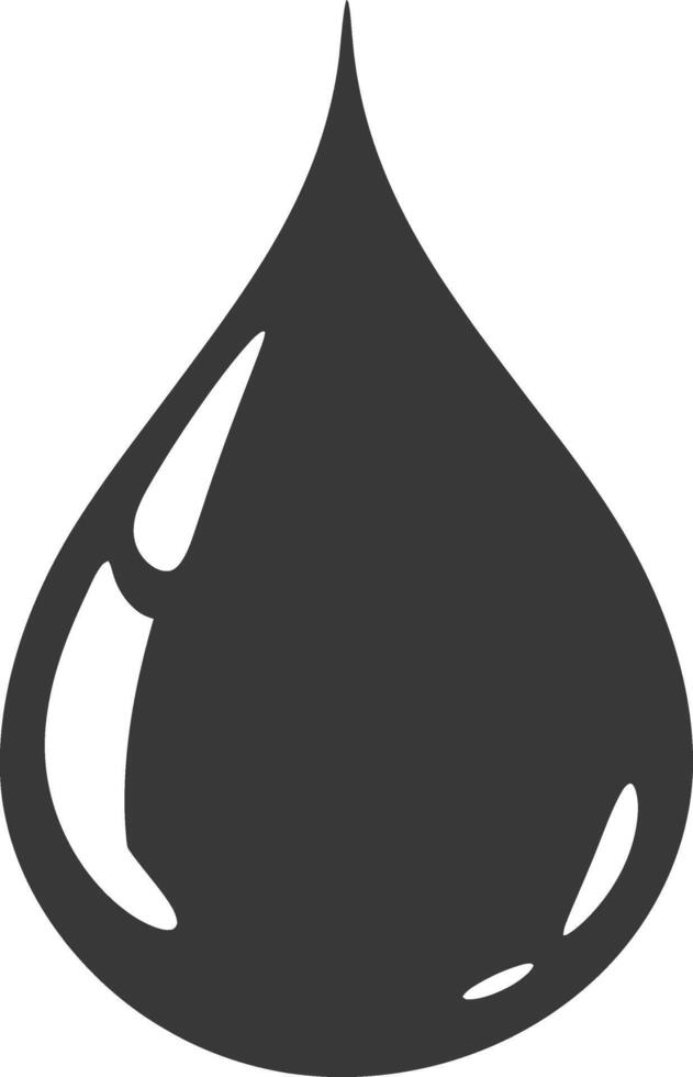 Silhouette water droplet black color only vector