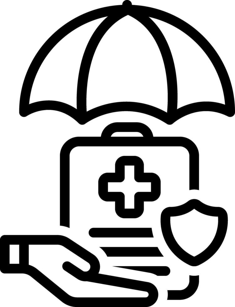 Black line icon for protected vector
