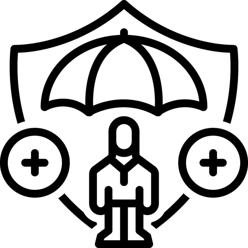 Black line icon for risk cover vector