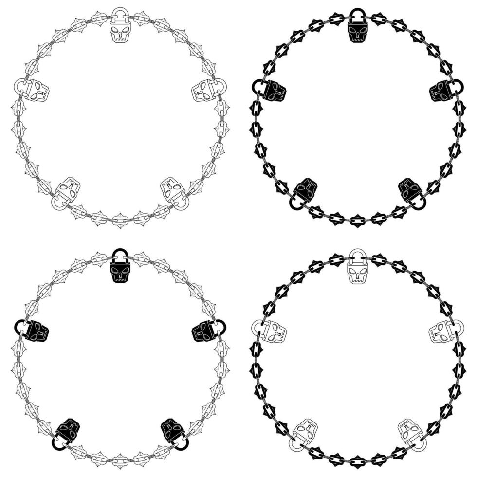 Circle with chains and padlock vector