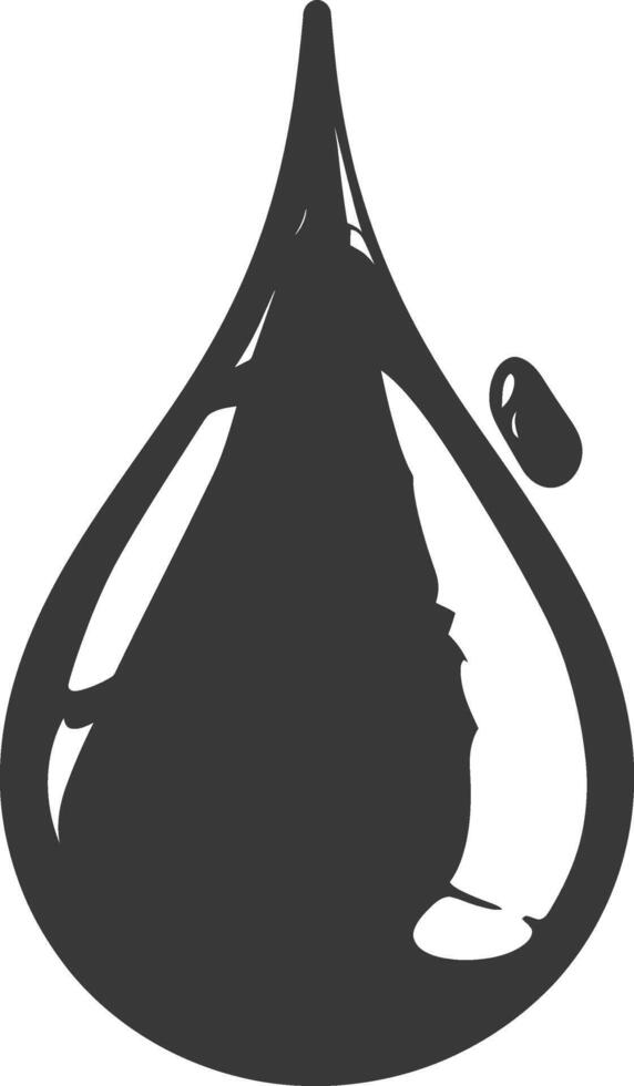 Silhouette water droplet black color only vector