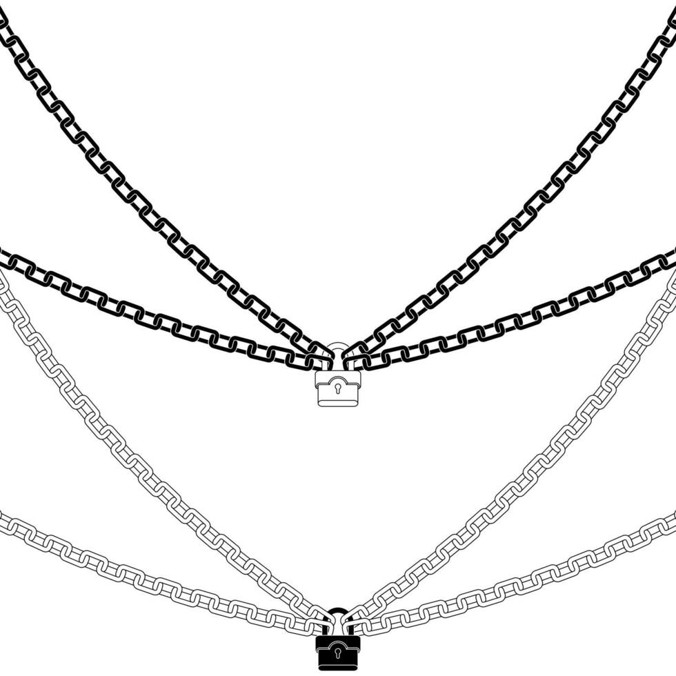 Warning sign with padlock and chains vector