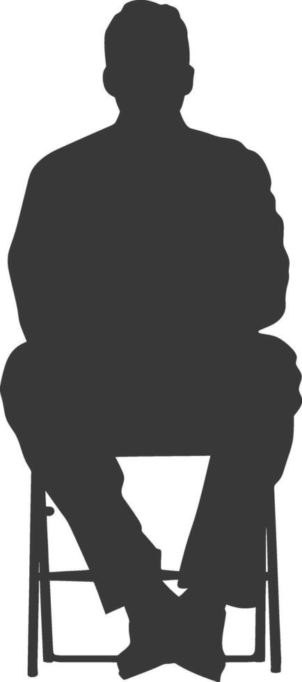 Silhouette man sitting in the chair black color only vector