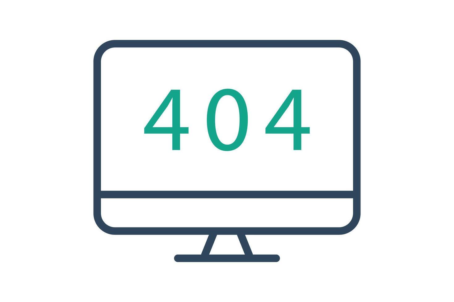 error icon. monitor with 404. icon related to information technology. line icon style. technology element illustration vector