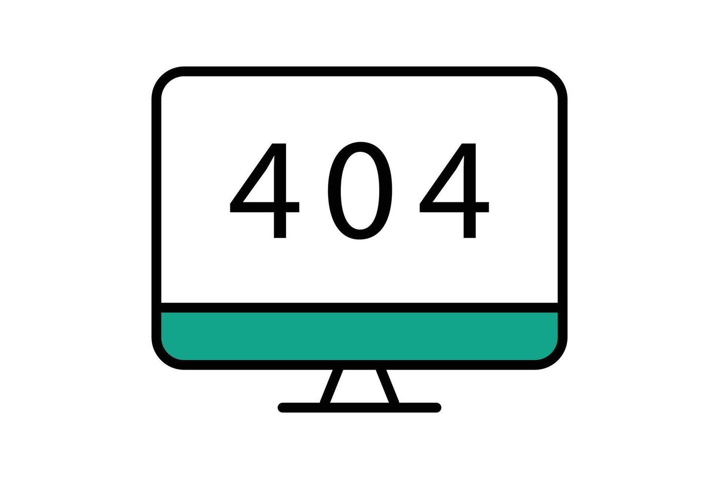 error icon. monitor with 404. icon related to information technology. flat line icon style. technology element illustration vector