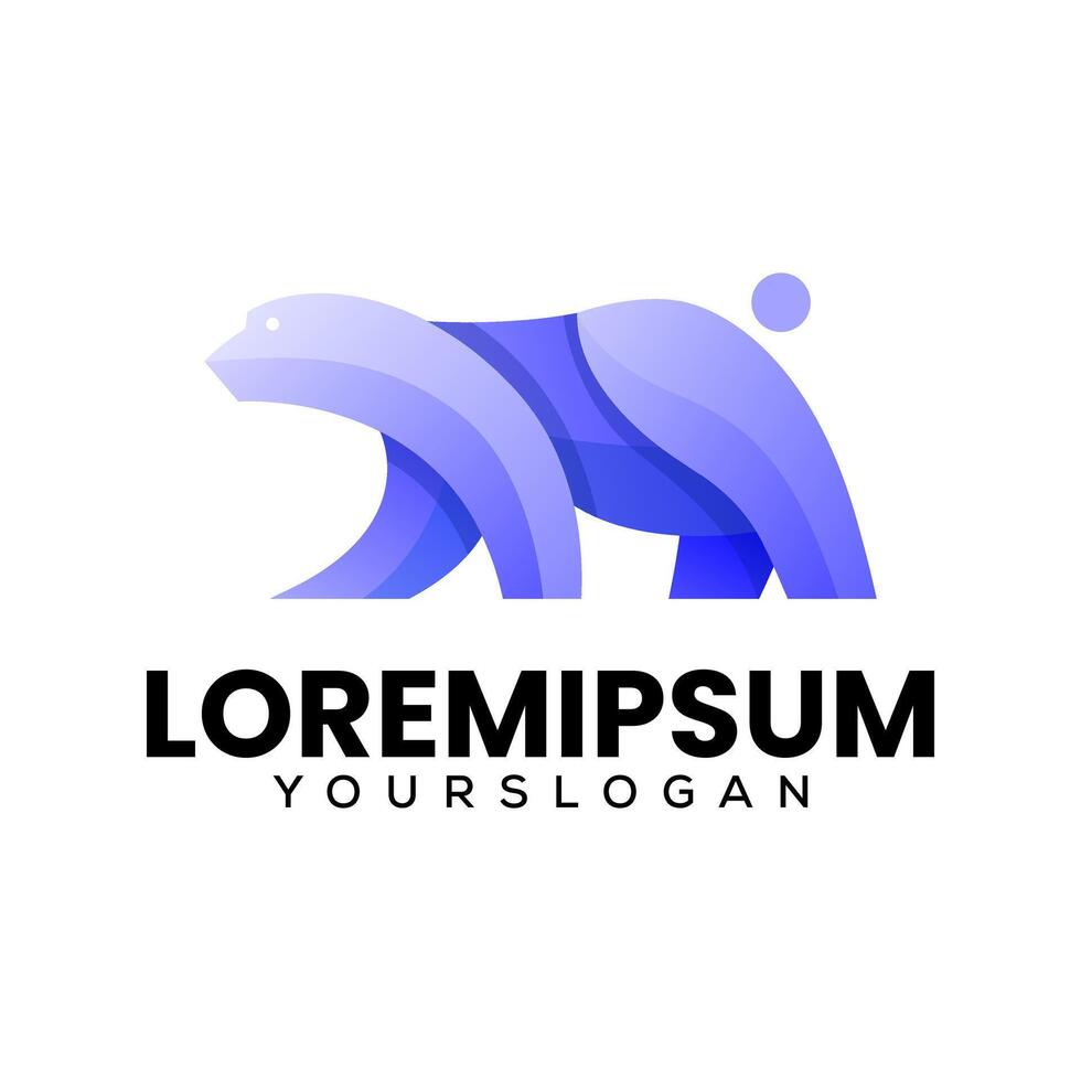 bear abstract gradient logo design vector