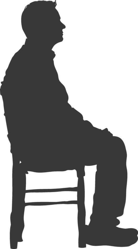 Silhouette man sitting in the chair black color only vector