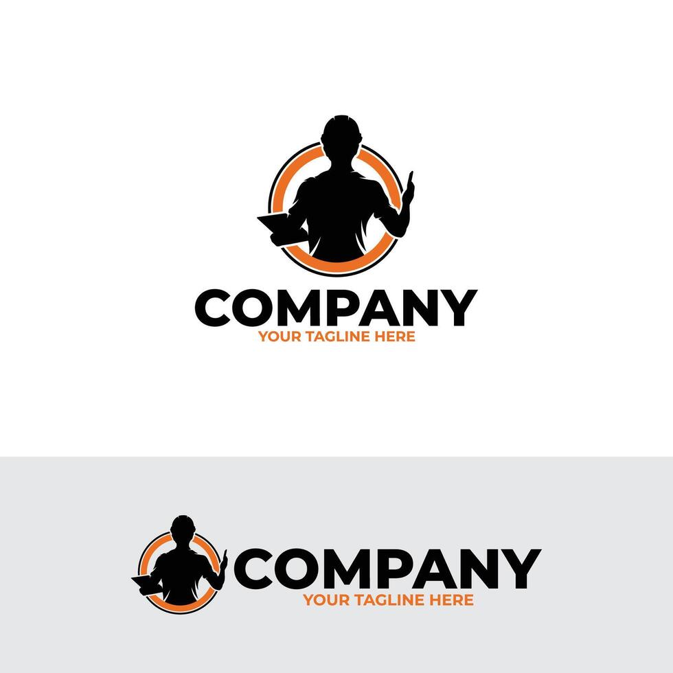 Silhouette of contractor logo design inspiration vector