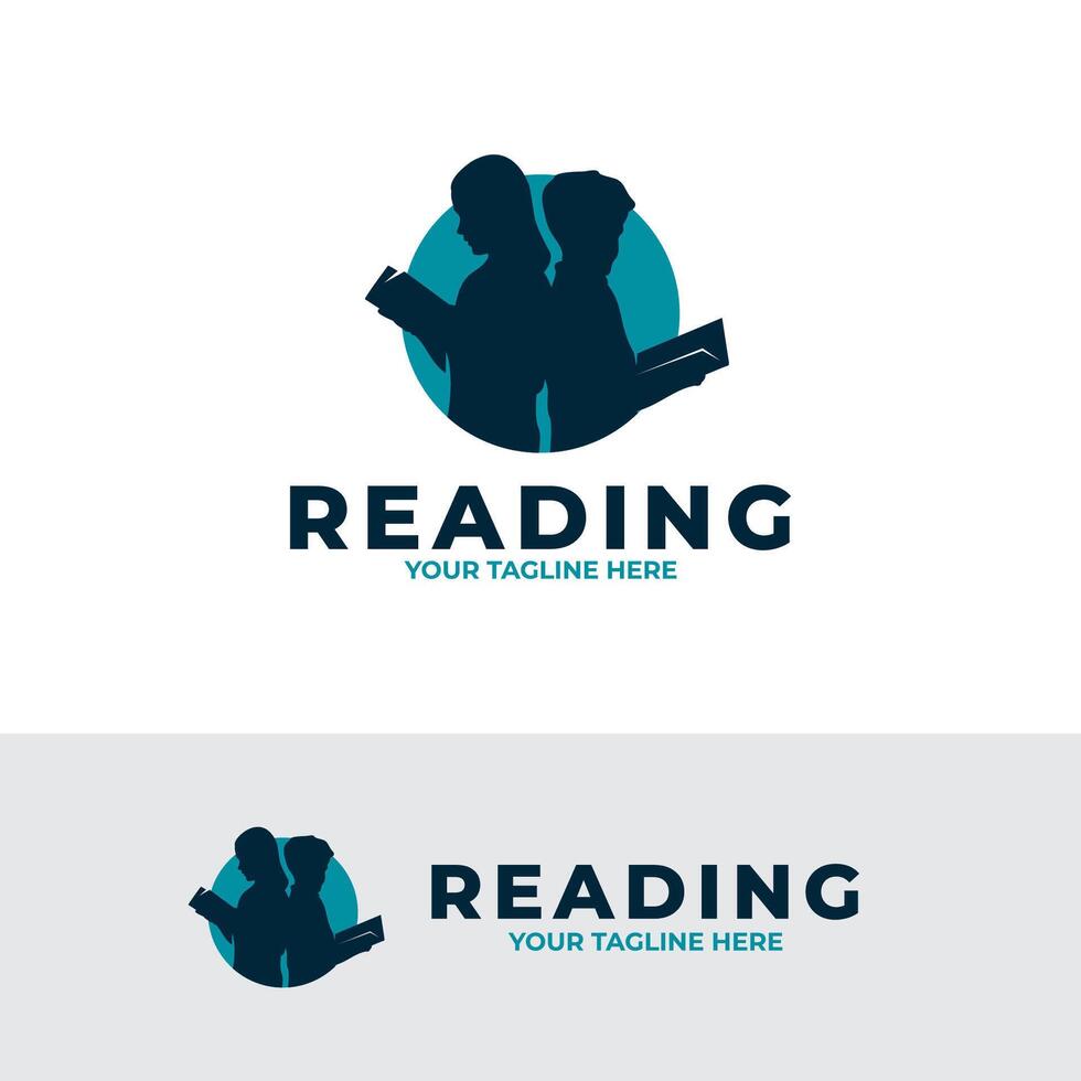 Kids read logo design, suitable for illustrating literacy concepts or things related to education vector