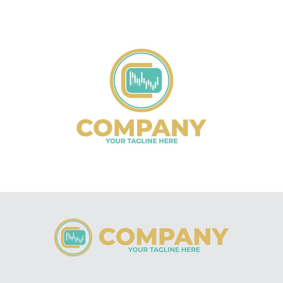 Financial graph logo design template vector