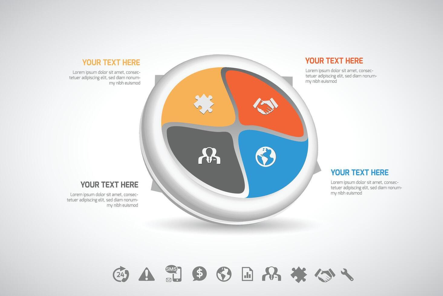 Circle Infographic template for business. vector