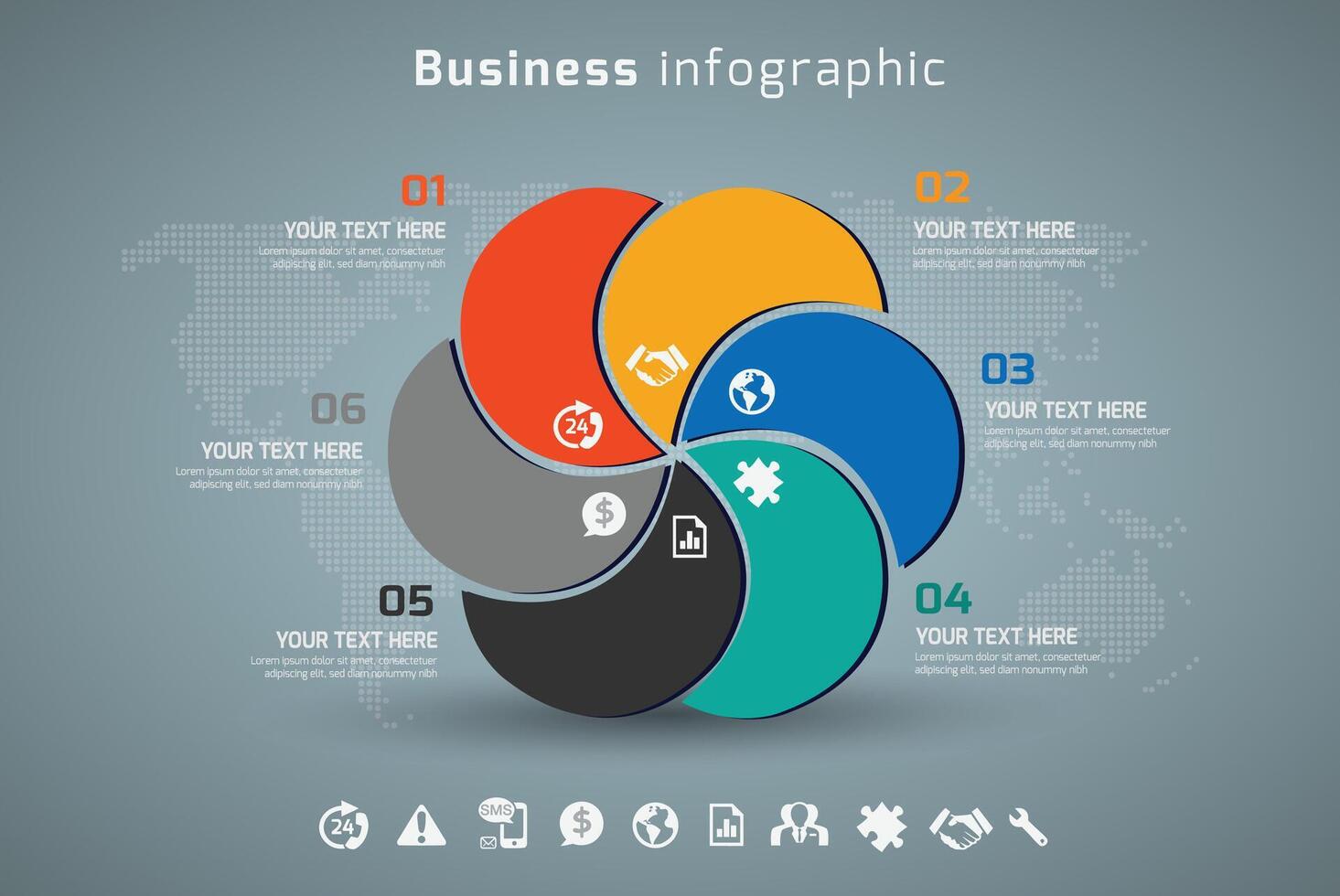 Circle Infographic template for business. vector