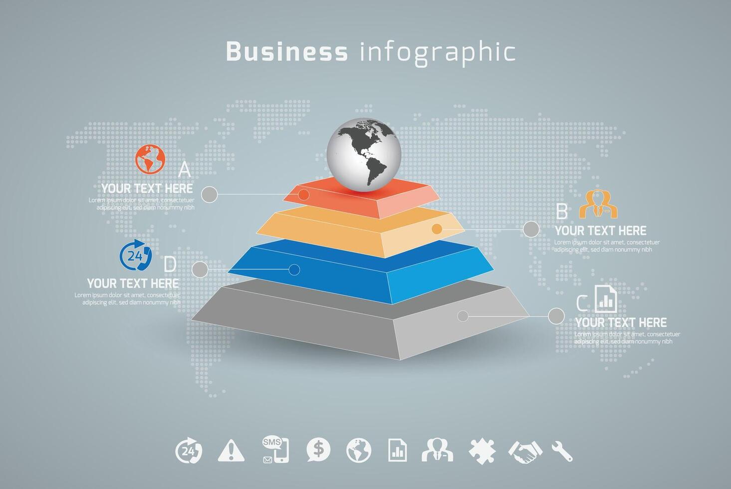 World Infographic template for business. vector