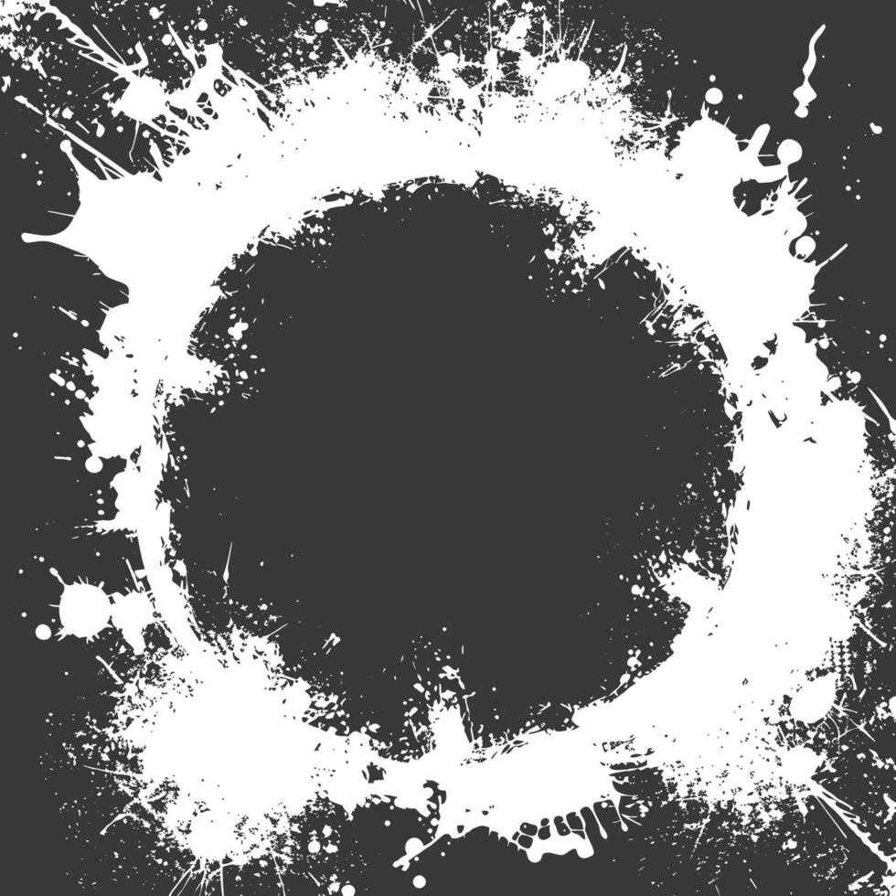 Silhouette dirty texture border black color only vector